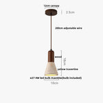 Yellow Iron LED Pendant Lamp Yellow Travertine Stone Ball in Wabi Sabi Style