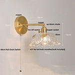 Clear Glass LED Wall Light with Pull Chain Switch