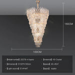 Crystal LED Chandelier | Long Stairway Villa Light | Modern Luxury Post Lamp