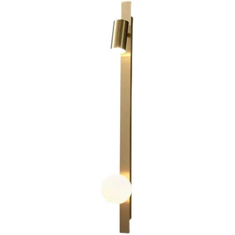 Nordic Copper LED Wall Lamp: Hotel Customized Minimalist Living Room Light