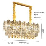 Gold Lustre Chandelier LED Crystal Light Fixture - Postmodern Luxury Hanging Lamp