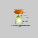 Wood Glass LED Ceiling Lights Modern Luminaria De Teto for Home Décor