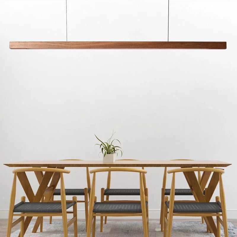 Walnut Wood Pendant Light LED Modern Minimalist Restaurant Bar Counter Droplight