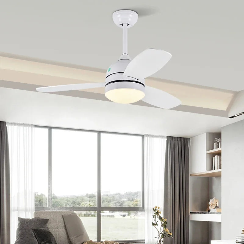 42" Wood Blades Ceiling Fans Light with AC Motor, Remote Control