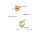 Lava Ice Glass LED Wall Sconce Brass Vintage Wandlamp