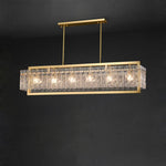 Copper Round Rectangular Hanging Pendant Light for Foyer Dinning Room