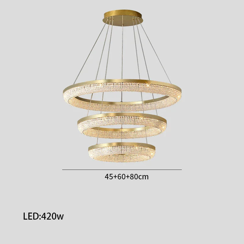 Luxury LED Ring Light Chandelier for Dining Room Décor
