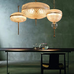 Yellow Glass Chandelier Pendant Lamp for Hotel, Parlor, Dining Room, Bedroom
