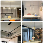 Modern Black Gold LED Pendant Light for Kitchen Dining Chandelier Home Decor