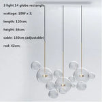 Modern Clear Glass Globe LED Pendant Light - Micky Copper Hanging Lamp