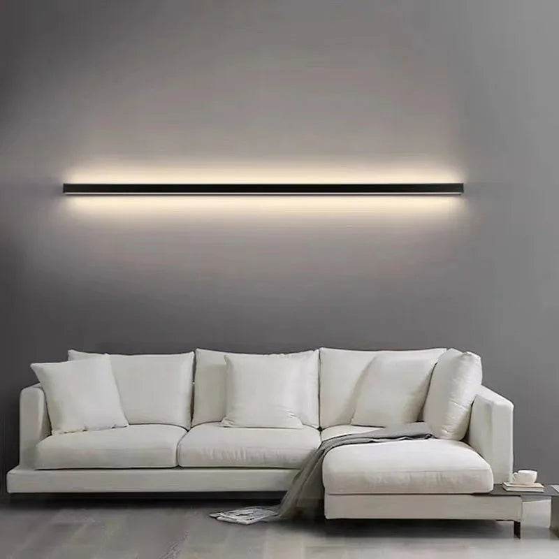 Minimalist Line Wall Lamp for Bedroom Headboard Hallway Creative Strip Light