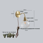 Green Class Ball LED Wall Light with Copper Socket for Bedroom Living Dining Room
