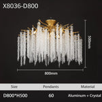 Branch Crystal LED Ceiling Chandelier in Gold/Black for Dining Room Lobby