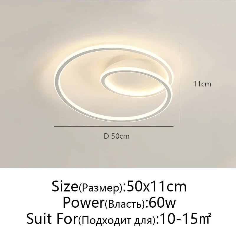 Modern Black & White LED Ceiling Chandelier for Home Decoration