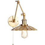 Gold Industrial LED Wall Lamp with Pull Chain Switch for Home Decor