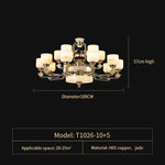 Copper Jade Duplex Chandelier: Chinese Villa Hall Lighting for Hotel Lobby & Living Room