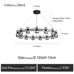 Copper Ring Pendant Lamp for Modern Luxury Living Room, Bedroom, Restaurant, Bar & Home Decor.