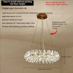 Crystal Chandelier for Living and Dining Room High-End Elegant Bedroom Lighting
