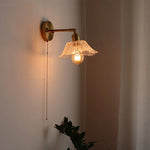 Japanese Style LED Glass Copper Wall Lamp Sconce for Restaurant, Bar, Bedroom, Bathroom
