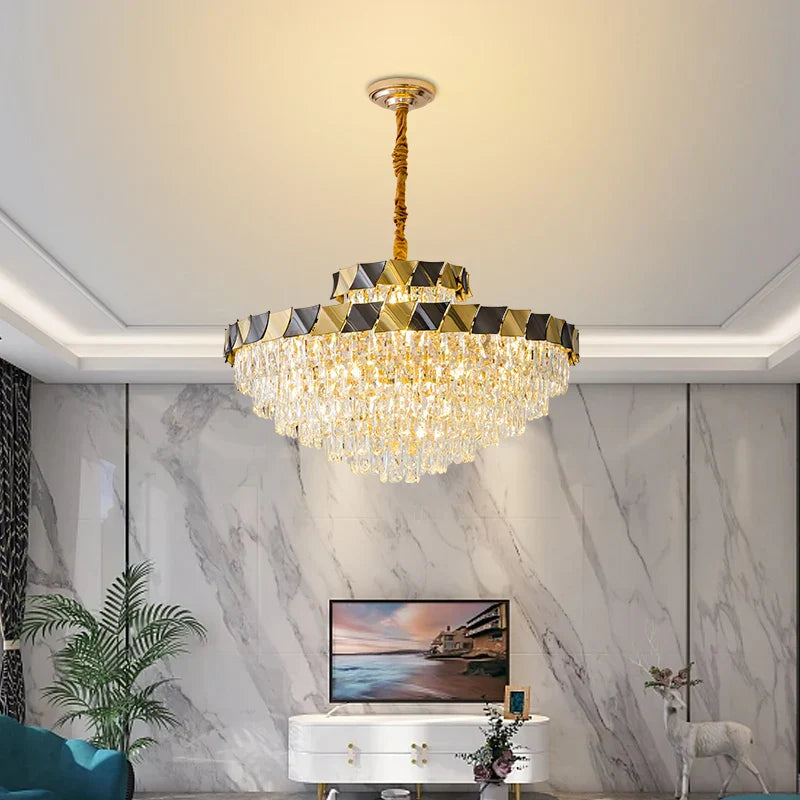 Modern Crystal Chandelier for Living Room Dining Bedroom LED Lighting