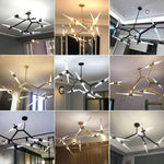 Glass LED Chandelier Ceiling Light for Modern Nordic Design Home Decor