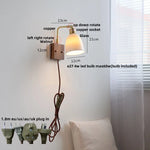 Walnut Ash LED Wall Sconce Rotatable White Glass Stair Light Fixtures