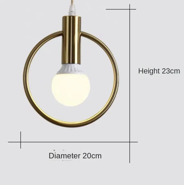 Gold Ring Glass Ball Pendant Light Fixture for Bedroom Living Room.
