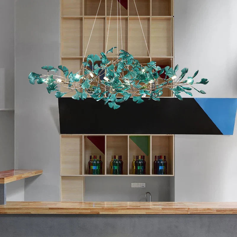 Gingko Leaf Chandelier: Modern Luxury Art Decor for Home, Restaurant & Bar