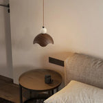 Iron Yellow Travertine LED Pendant Light for Bedside Dining Living Room