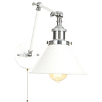 Vintage White LED Wall Sconce Stair Light Fixture with Pull Chain Switch