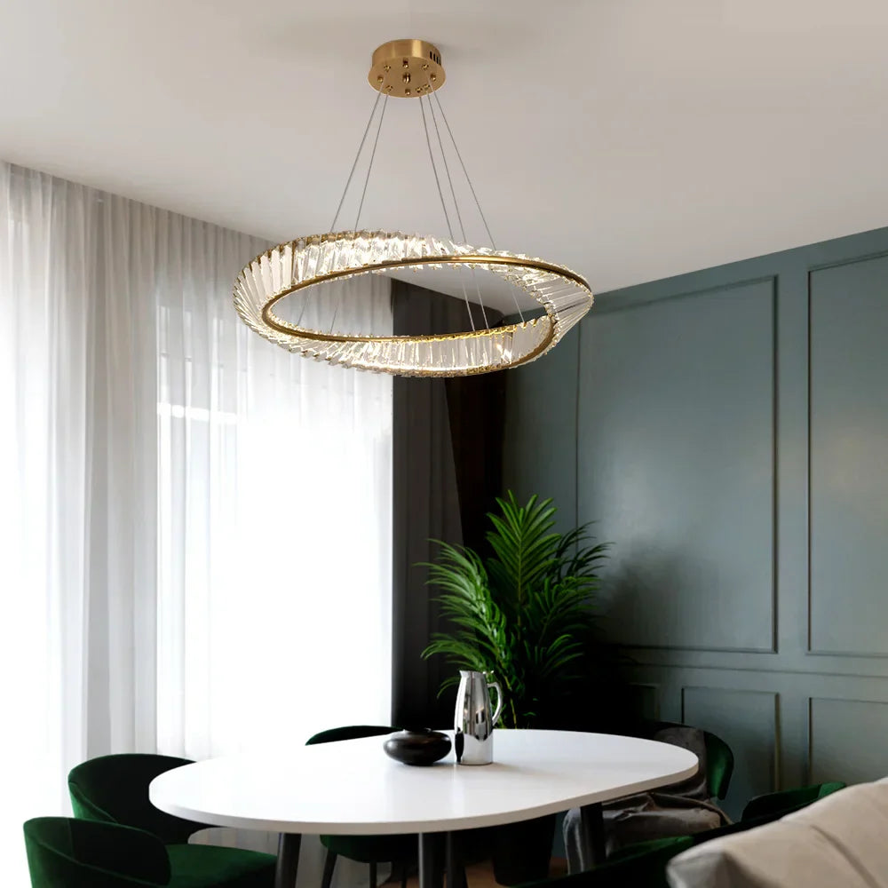 Gold Möbius Strip Pendant Chandelier for Luxe Living and Dining Spaces