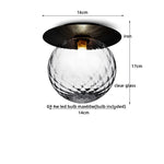 Iron Glass LED Ceiling Lamp Ball Shape Modern Living Room Light Fixtures