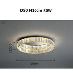 Gold Steel LED Dimmable Ceiling Lights Luxury Crystal Fixture