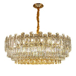 Gold Lustre Chandelier LED Crystal Light Fixture - Postmodern Luxury Hanging Lamp