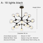 Glass Ball Pendant Chandelier for Living Room Bedroom Dining Room