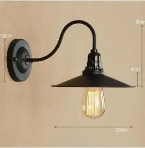 Vintage Industrial Wall Lamp Sconce LED - White Antique Loft Stair Bedroom