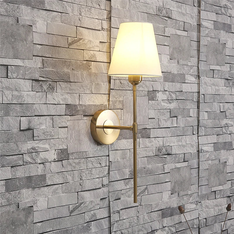 Flared White Wall Sconce Lamp for Bedroom, Bathroom & Mirror Lighting