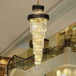 Modern Crystal Chandelier - Loft Black and Gold Villla Living Room Lighting
