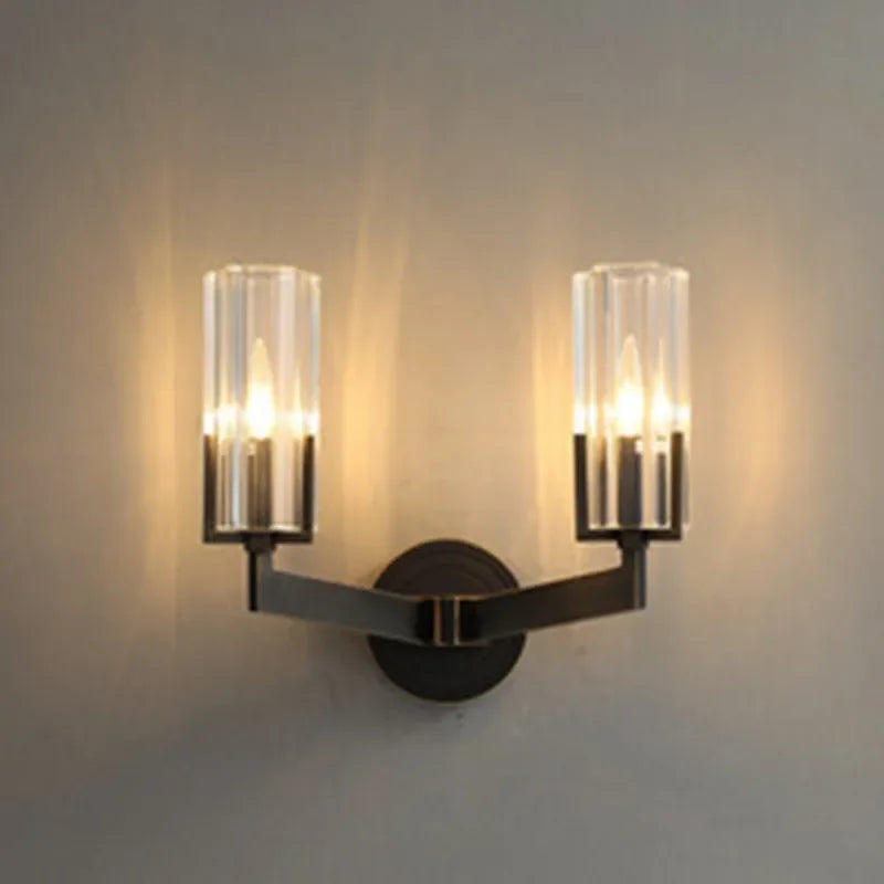 Modern Brass Wall Sconces Glass Wall Lighting for Living Room and Bedroom