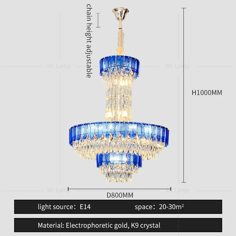 Crystal Chandelier: Postmodern Multi-layer Luxury for Living Room, Hotel Lobby, and Villa