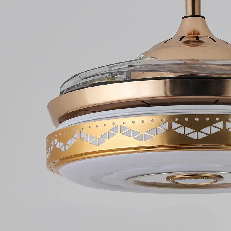42" Gold Bluetooth Ceiling Fan Light with Remote & RGB Color Control