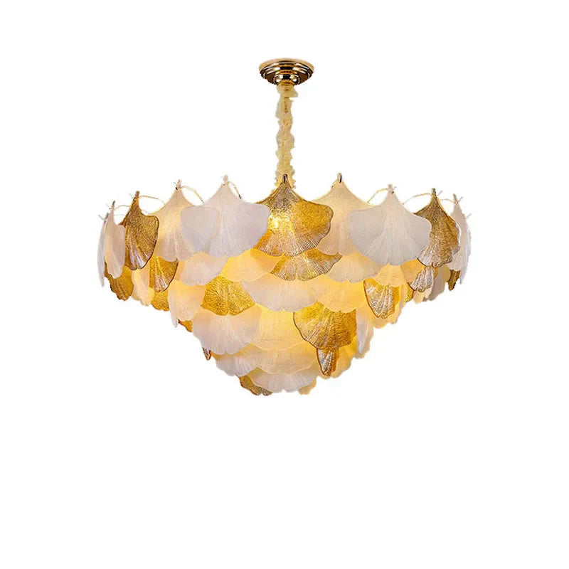 Ginkgo Gold LED Chandelier Fixture for Living Room