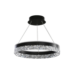 Crystal Rings LED Chandelier Black&White Frame