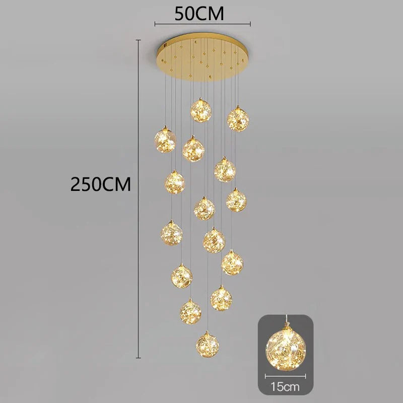 Nordic Stair Chandelier Living Dining Pendant Ceiling Light Indoor Lighting