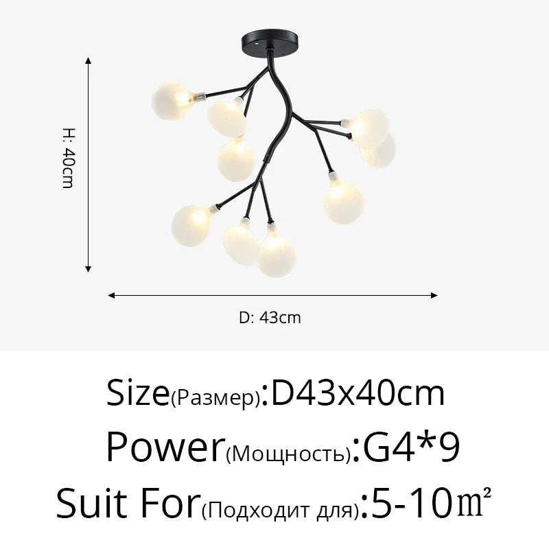 Modern LED Chandelier - Luxurious Nordic Firefly Lamp for Home Indoor Lighting