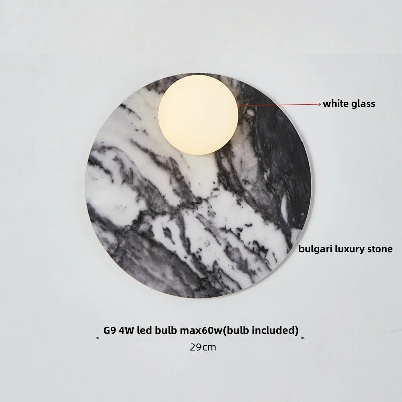Wood & Stone LED Wall Lights - Modern Nordic Style for Home Decor