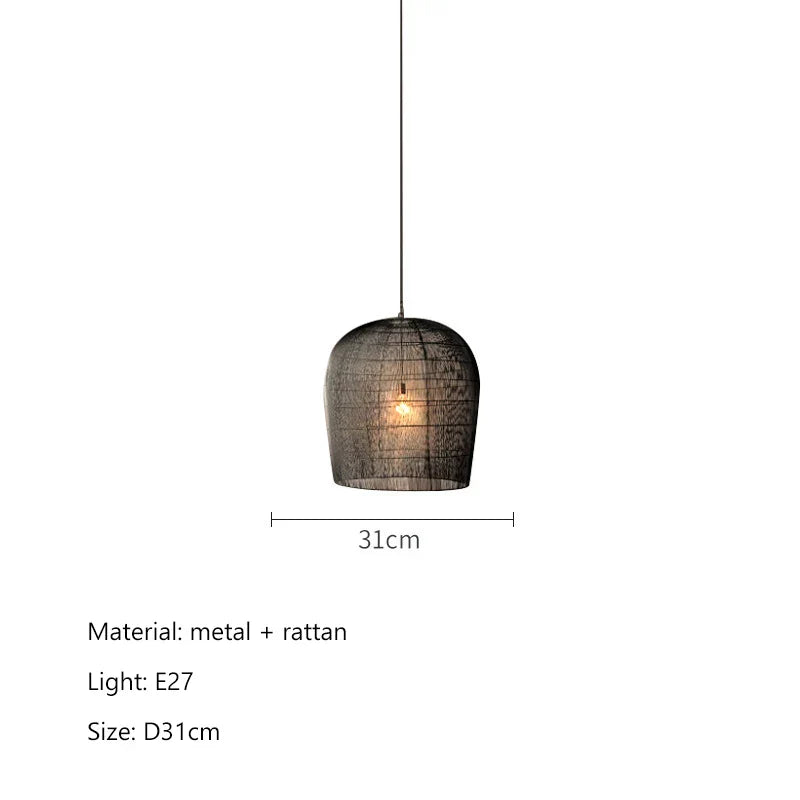 Rattan LED Pendant Lights for Dining Room, Bar, and Bedroom