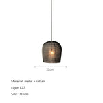 Rattan LED Pendant Lights for Dining Room, Bar, and Bedroom