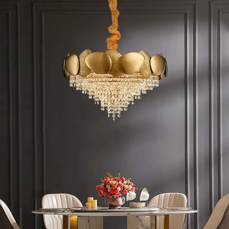 Crystal Chandelier: Modern Round Headlight for Livingroom and Master Bedroom