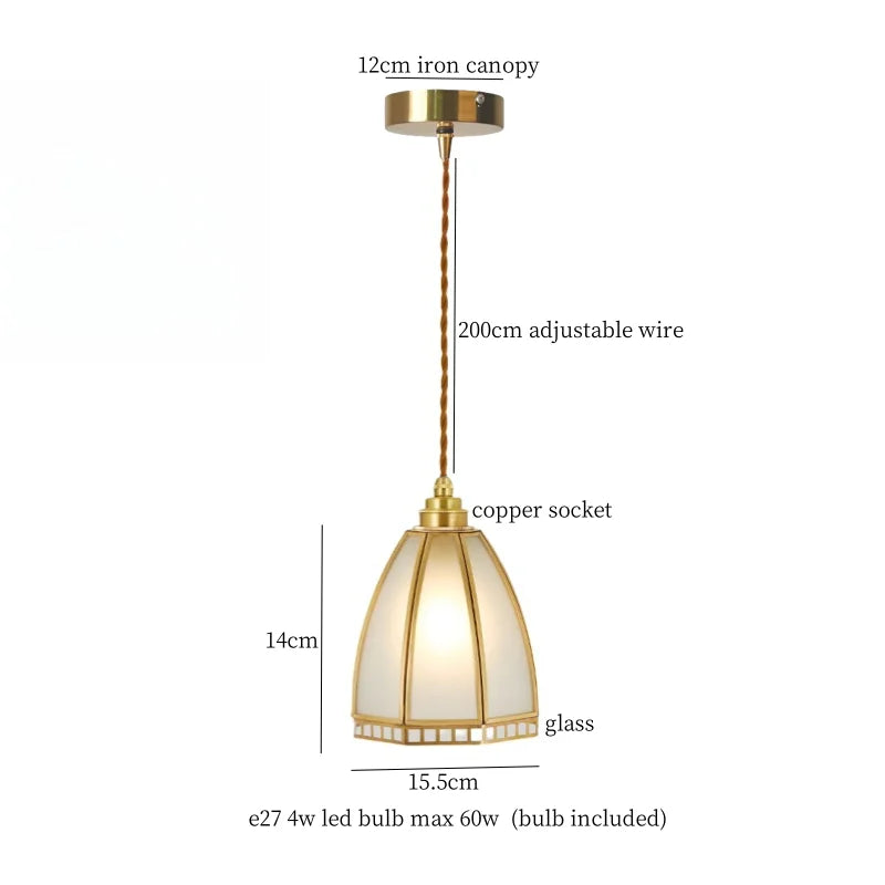 Afralia™ Glass LED Hanging Lamp | Minimalist Copper Pendant Light